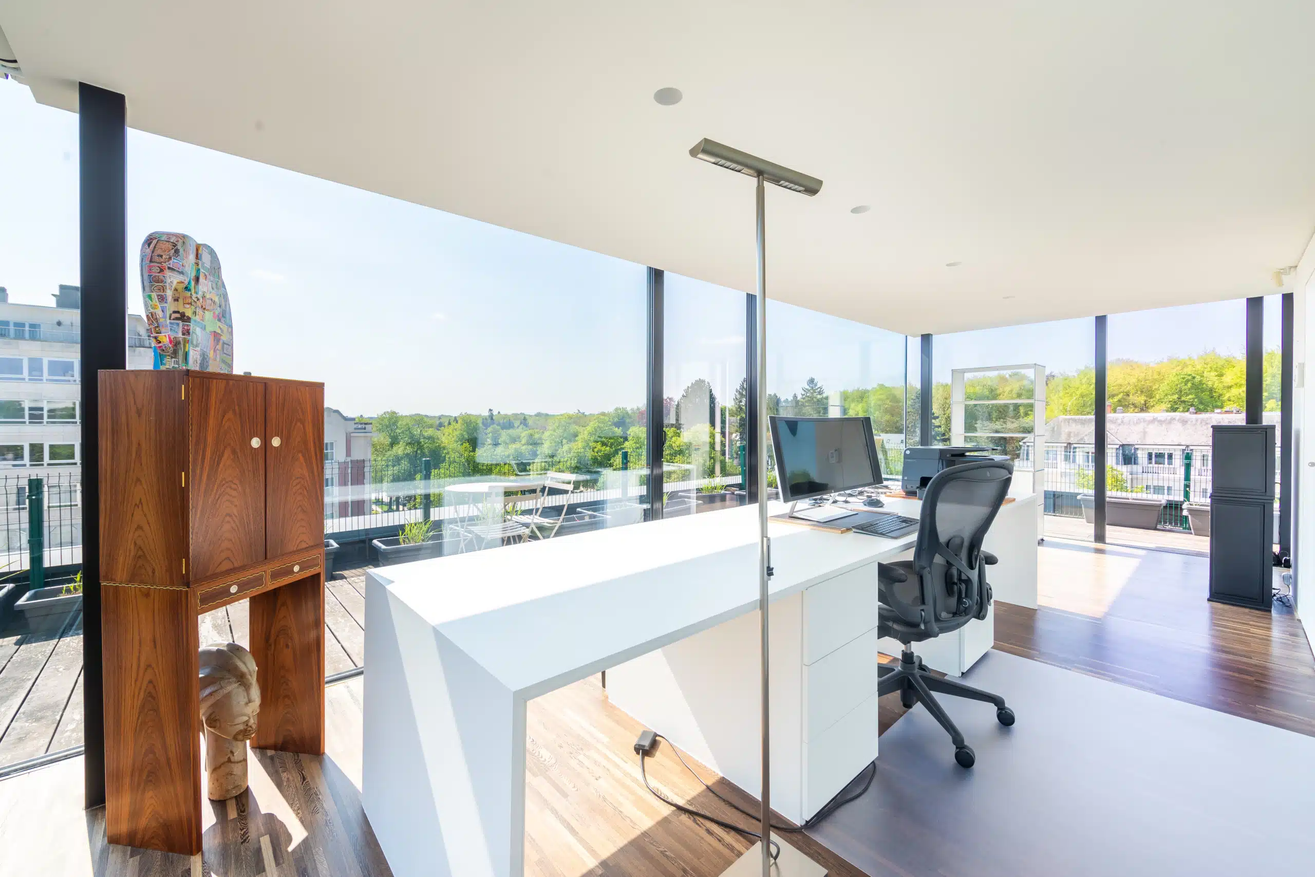 Bureau avec vue panoramique de la villa exceptionnelle à vendre à Bruxelles