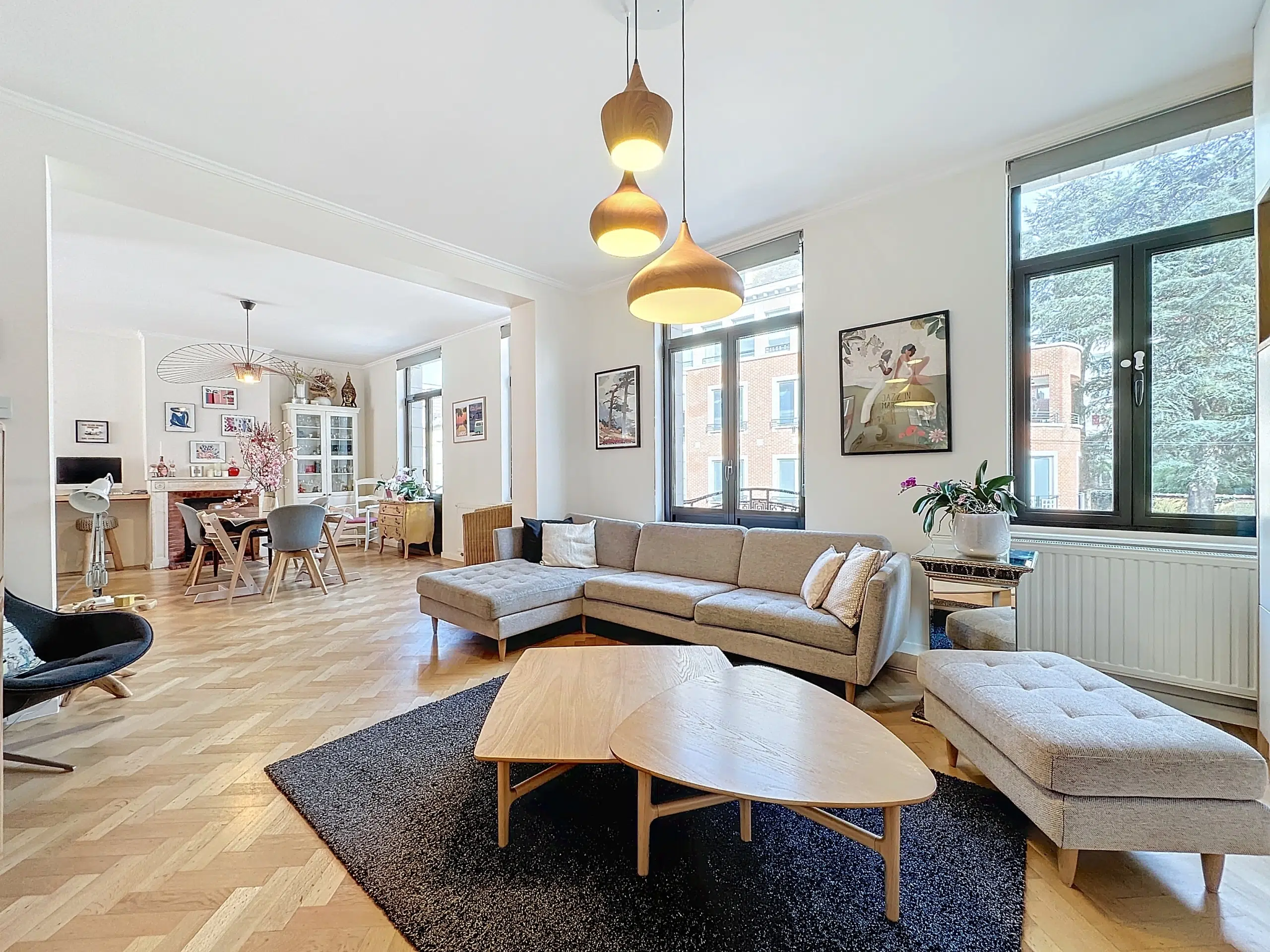 Comfortable and elegant living room with natural light Living room - Cavell: Magnificent apartment with terraces - Uccle