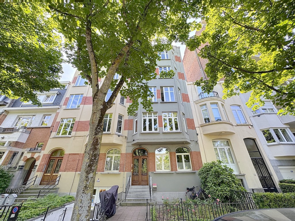 Rue résidentielle élégante avec maisons en briques, arbres ombragés et ambiance paisible.