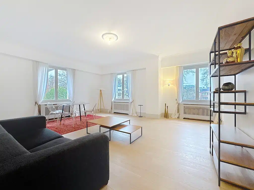 Salon Moderne et Lumineux avec Décoration Éclectique Salon - Roosevelt : Appartement meublé avec 1 chambre – Ixelles