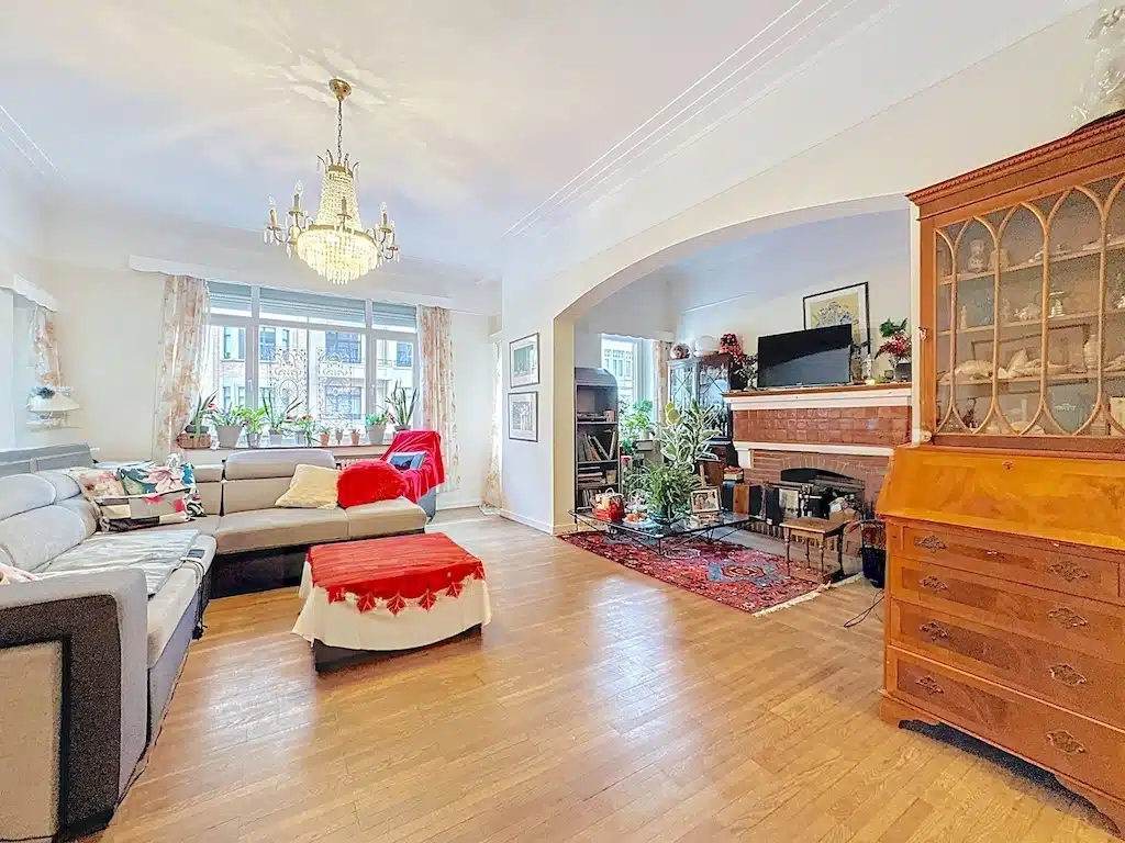 Comfortable and Elegant Living Room with Fireplace and Nature Living room - Rue Jules Lejeune - 2 bedroom apartment with balcony - Ixelles